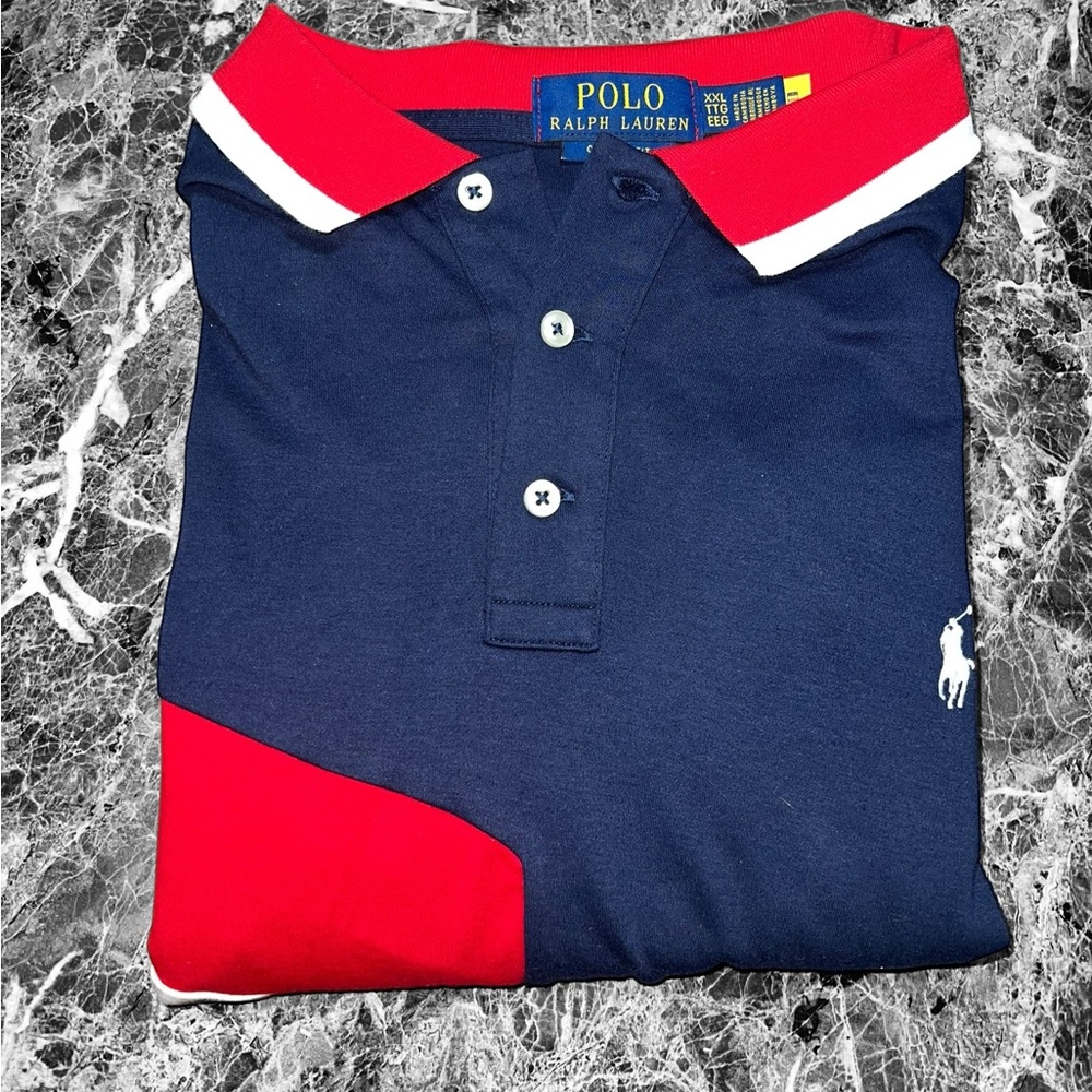 Polo Ralph Lauren Navy Red White Colorblock Polo Shirt